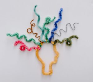 mental disorder represented in colourful pipe cleaners