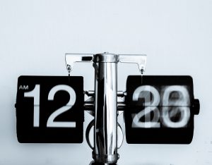 An analog clock representing timing considerations for civil human rights actions