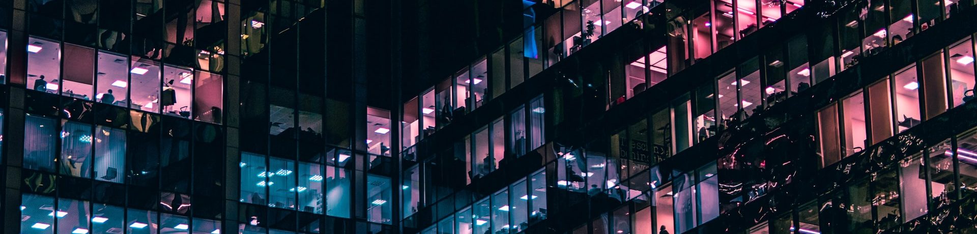 Office building at night.