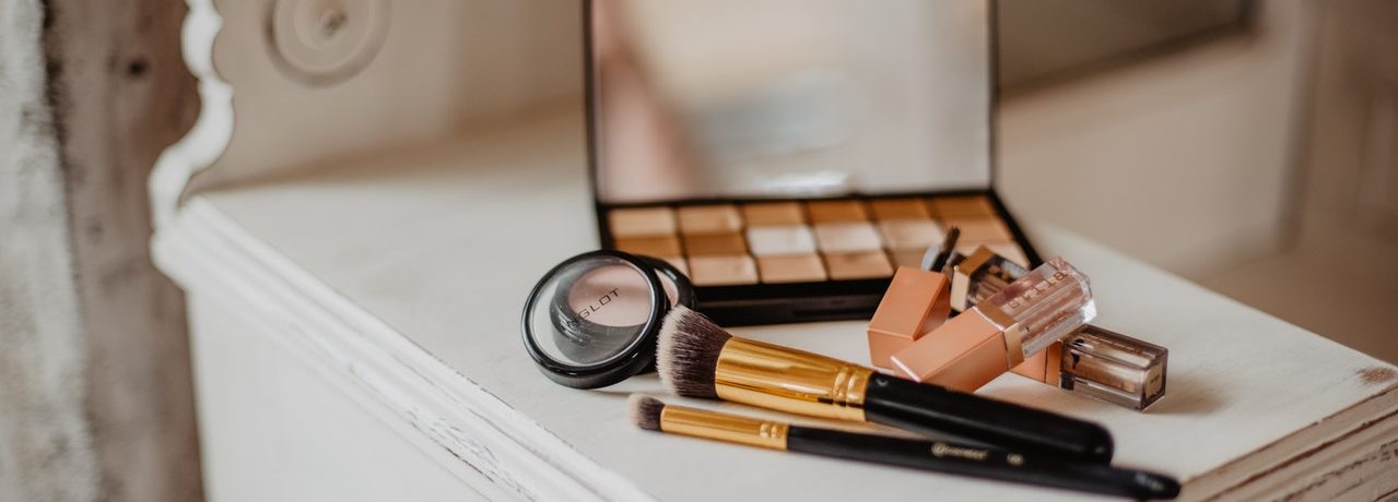 Cosmetics on dressing table