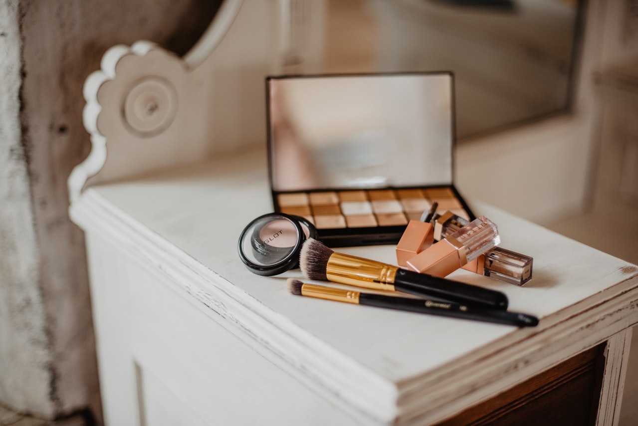 Cosmetics on dressing table