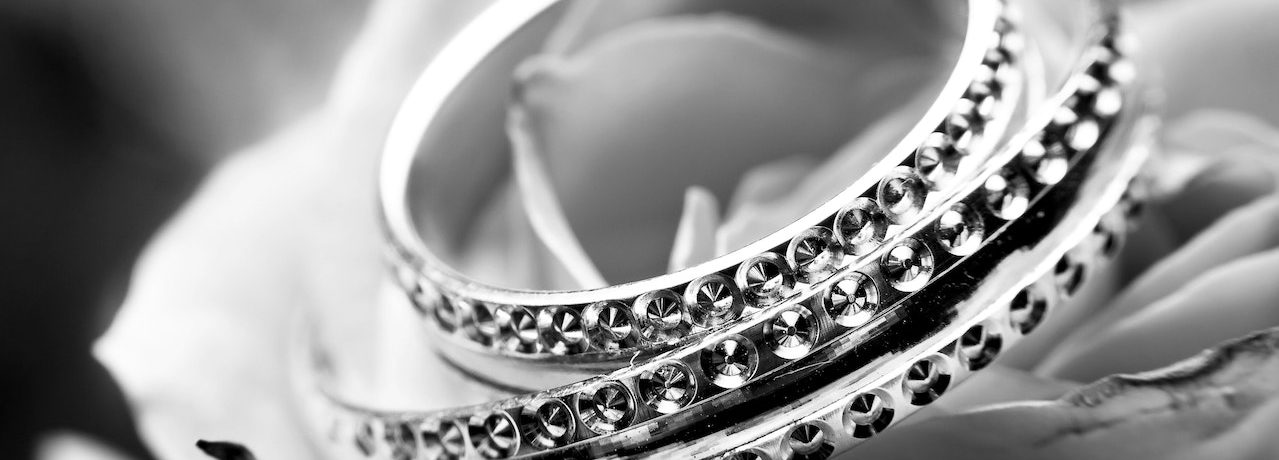 white gold diamond stacked rings